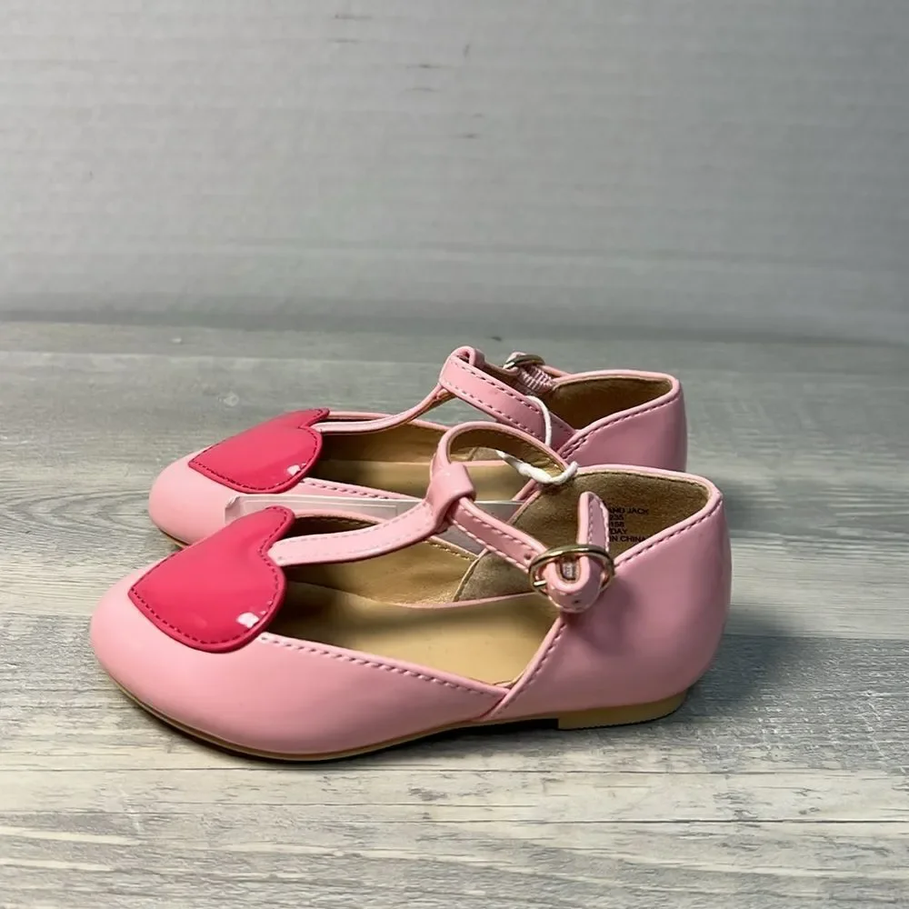 Janie and Jack 100048235 Heart T-Strap Ballet Flat NWT